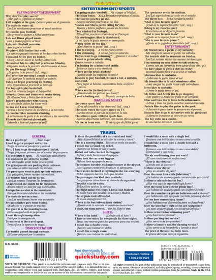 Quick Study QuickStudy Spanish Phrases Laminated Study Guide BarCharts Publishing Foreign Language Reference Back Image Quick Study QuickStudy Spanish Phrases Laminated Study Guide BarCharts Publishing Foreign Language Reference Back Image