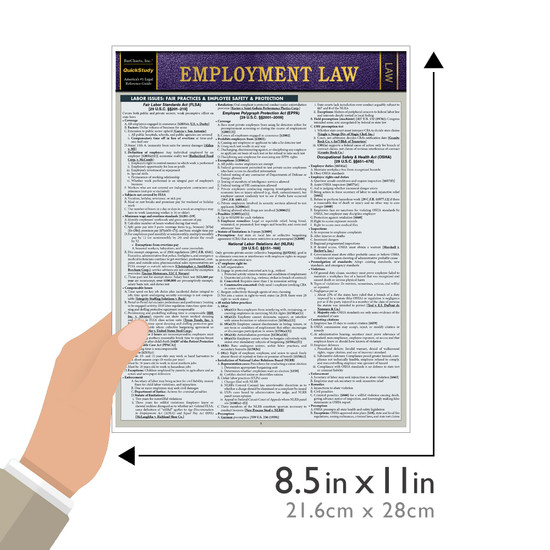 Quick Study QuickStudy Employment Law Laminated Study Guide BarCharts Publishing Law Reference Outline Guide Size Quick Study QuickStudy Employment Law Laminated Study Guide BarCharts Publishing Law Reference Outline Guide Size