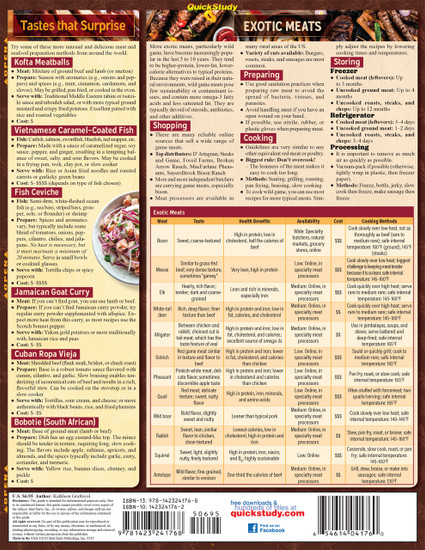 Quick Study QuickStudy Chef's Guide to Meat, Seafood & Poultry Laminated Reference Guide BarCharts Publishing Culinary Reference Outline Back Image