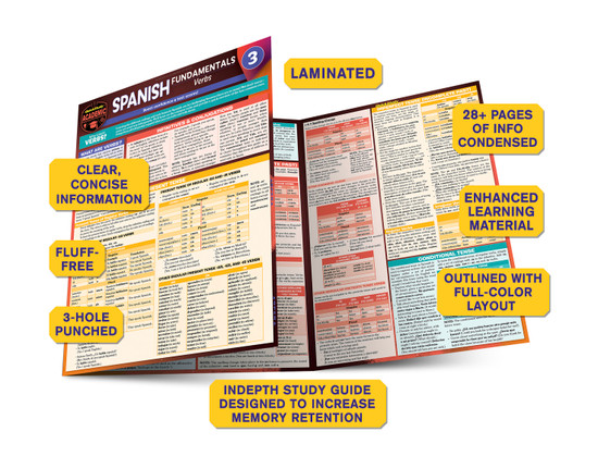 QuickStudy | Spanish Fundamentals 3 - Verbs Laminated Study Guide