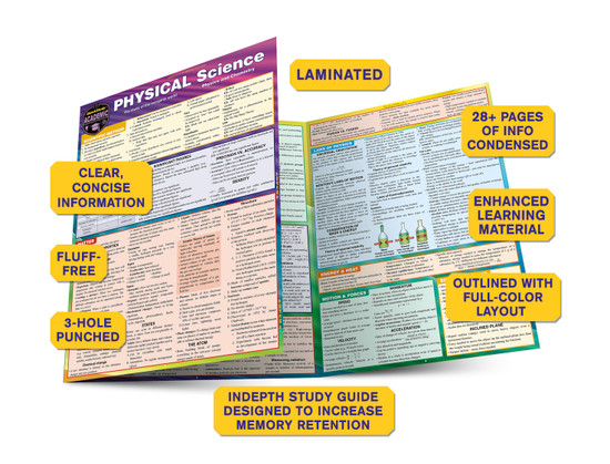 QuickStudy | Physical Science: Physics & Chemistry Laminated Study Guide