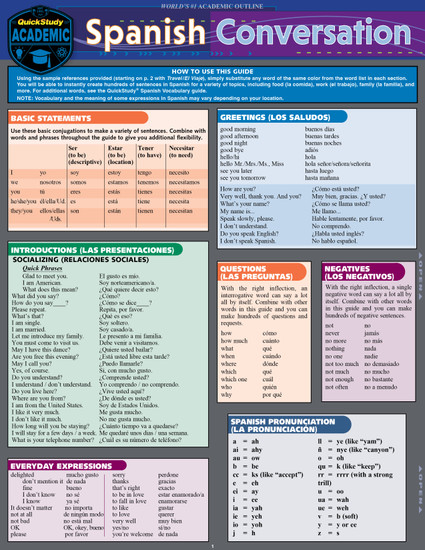 QuickStudy | Spanish Conversation Laminated Study Guide