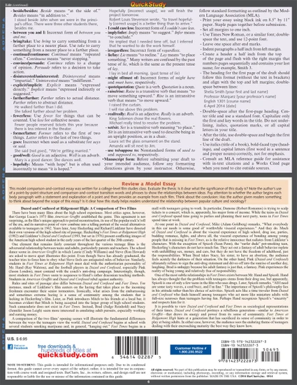 Quick Study QuickStudy English Composition & Style Laminated Study Guide BarCharts Publishing Academic Back Image