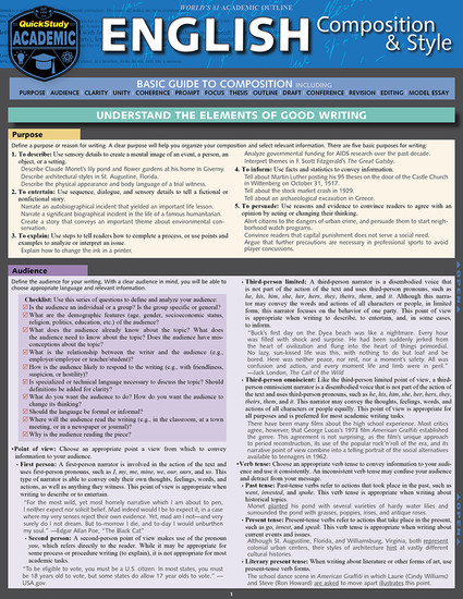 QuickStudy | English Composition & Style Laminated Study Guide