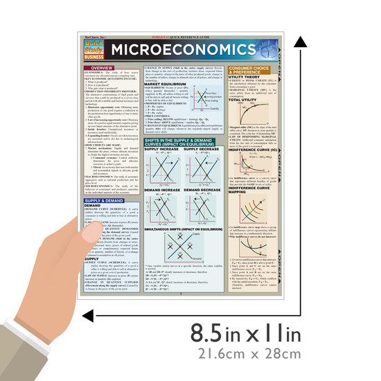 QuickStudy Quick Study Microeconomics Laminated Study Guide BarCharts Publishing Business Economics Guide Size
