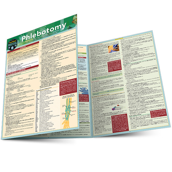 Quick Study QuickStudy Phlebotomy Laminated Study Guide BarCharts Publishing Inc Phlebotomy Guide Main Image
