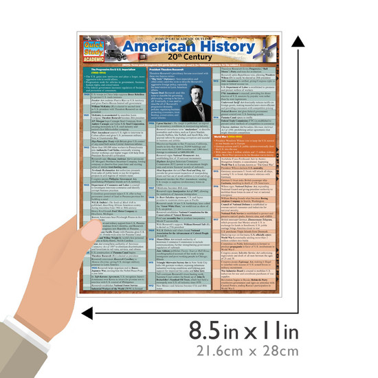Quick Study QuickStudy American History: 20th Century Laminated Study Guide BarCharts Publishing Size