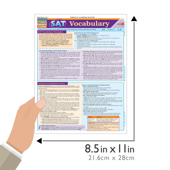 QuickStudy SAT Vocabulary Laminated Study Guide (9781423214465)