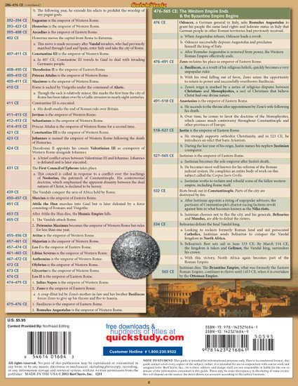Quick Study QuickStudy Rome: Ancient History Laminated Study Guide BarCharts Publishing World Historical Reference Guide Back Image Quick Study QuickStudy Rome: Ancient History Laminated Study Guide BarCharts Publishing World Historical Reference Guide Back Image
