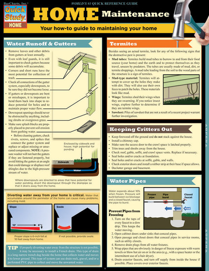 QuickStudy | Home Maintenance Laminated Reference Guide