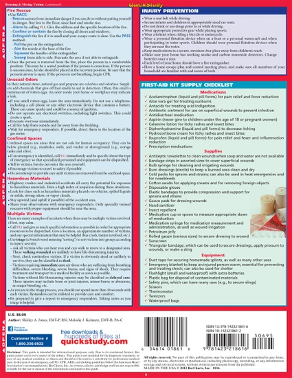 QuickStudy Quick Study CPR Lifesaving Laminated Study Guide BarCharts Publishing Inc Reference Guide Back Image