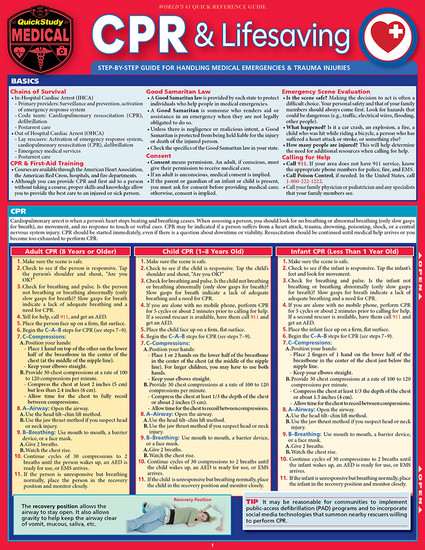 QuickStudy | CPR & Lifesaving Laminated Reference Guide