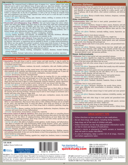 QuickStudy Quick Study Pills & Medications Laminated Reference Guide BarCharts Publishing Medical Back Image