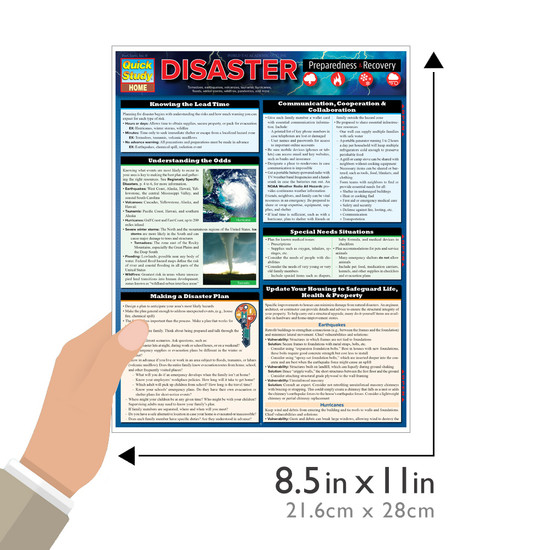 QuickStudy Disaster Preparedness Laminated Reference Guide