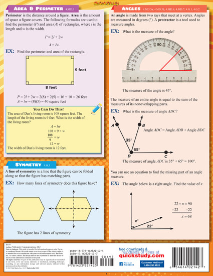 QuickStudy | Math: Common Core 4th Grade Laminated Study Guide