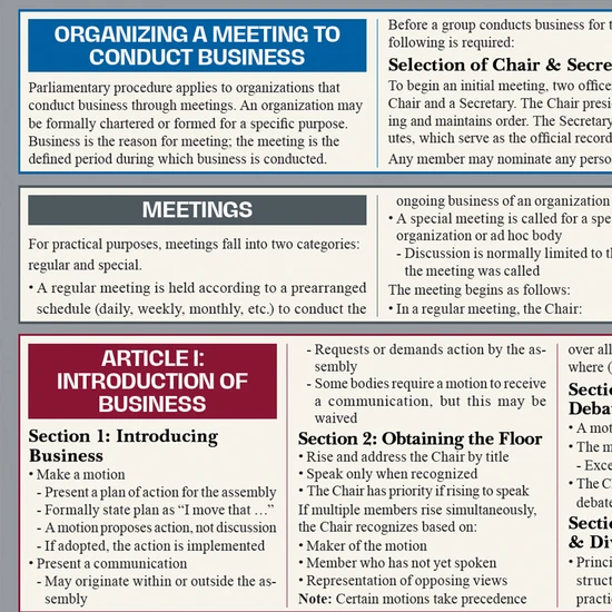 QuickStudy | Parliamentary Procedure Laminated Reference Guide