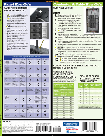 Quick Study QuickStudy Electrical Laminated Reference Guide BarCharts Publishing Engineering Guide Back Image