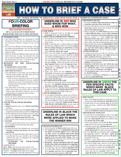 QuickStudy | How To Brief A Case Laminated Reference Guide