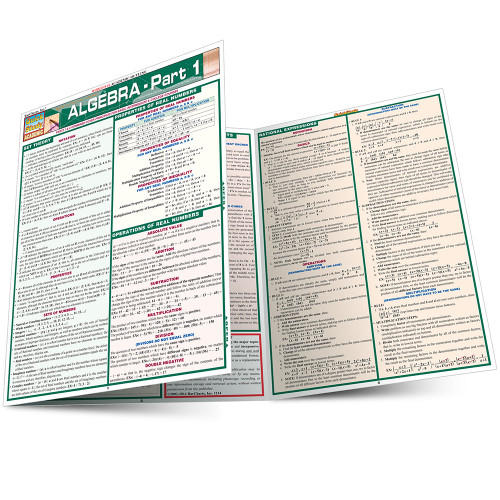 BarCharts Algebra Part 2 Laminated Quick Study Guide, Grades 7-12, Mardel, 3785144