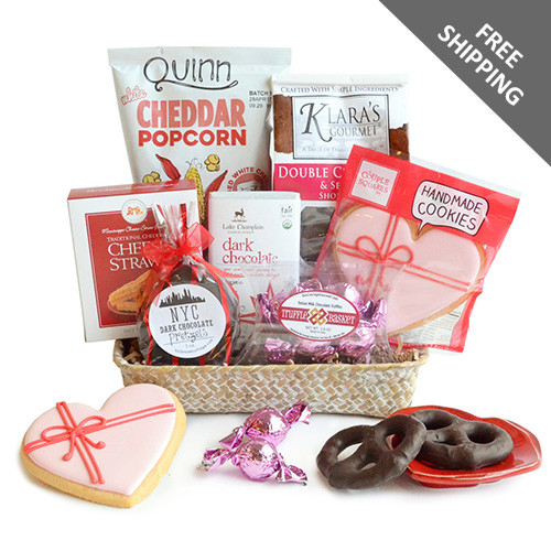 Gourmet gift basket full of sweet and savory treats and chocolate too!