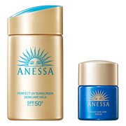 ANESSA Perfect UV Sunscreen Skincare Milk | 安耐曬 完美紫外線UV金色防曬乳液 SPF50+ PA++++ 60ml + 夜晚護理精華 12ml 限定套装