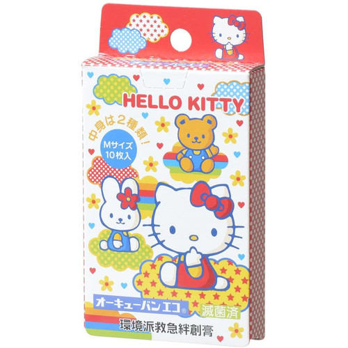 NICHIBAN Adhesive Bandage Hello Kitty B | 吉蒂貓 兒童 急救 膠布 [日版] 10pcs