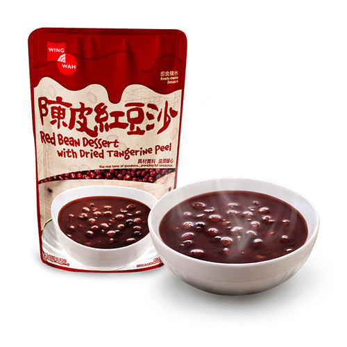 WING WAH Red Bean Dessert w/ Dried Tangerine Peel 榮華 陳皮紅豆沙 260g