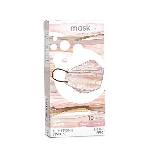 Masklab KF Mask Chiffon Collection Rose Quartz Adults 10Pcs 韓式 成人立體口罩 雪紡系列  玫瑰石 ASTM Lv3 (10片獨立包裝/盒) Made in HK