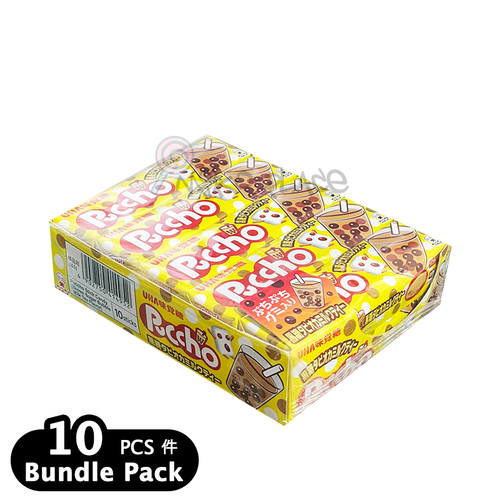 UHA Puccho Stick Candy (Bubble Tea Flavor) | 味覺糖 黑糖珍珠奶茶味果粒條裝軟糖 10Pcs【Bundle Pack 10pkts】