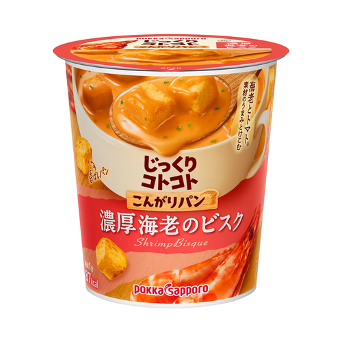 POKKA SAPPORO Cup W/toasted Bread Shrimp Bisque Potage 日本Pokka 麵包粒濃湯 海老/ 蝦濃湯杯  19.8g