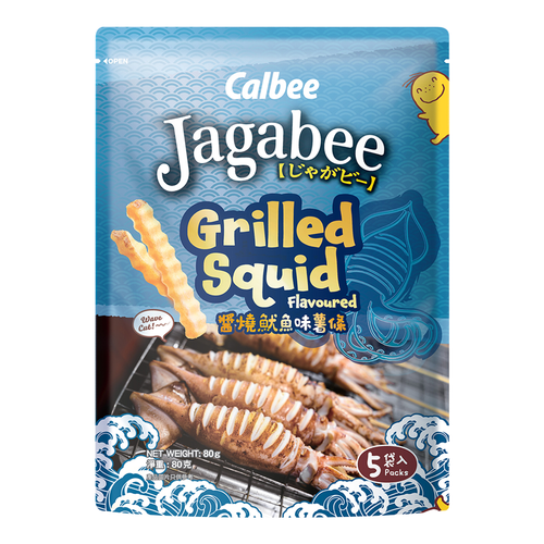 CALBEE - JAGABEE Pot Stk Grilled Squid Flv | 宅卡B波浪薯條 醬燒魷魚味 80g