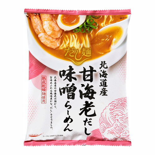 TABETE Hokkaido Shrimp Base Dried Ramen | 北海道甜蝦味噌湯風乾拉麵 104G [Best Before Nov 23, 2025 ]