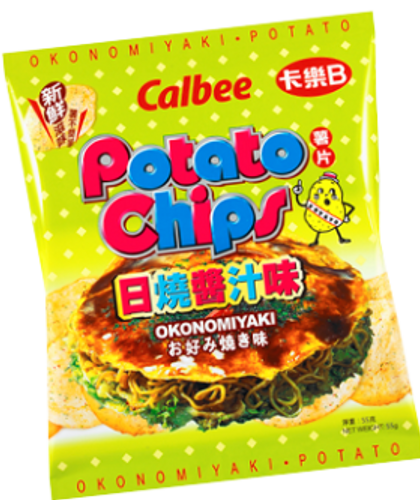 CALBEE - Potato Chips Okonomiyaki Flavor | 卡樂B 日燒薯片 55G