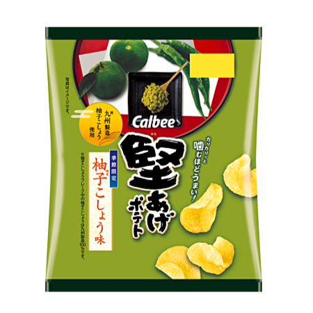 CALBEE Limited Edition Kataage Potato Yuzu Pepper Flavor | 卡樂B 期間限定 柚子胡椒味薯片 60g