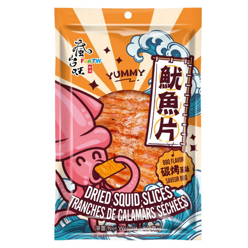FUN TW Dried Squid Slices BBQ Flv | 瘋台味 魷魚片 碳烤味 80g