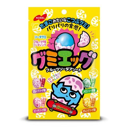 NOBEL Egg-Shaped Gummy Fruit Soda Flv | 諾貝爾 蛋型軟糖 水果梳打味 40g