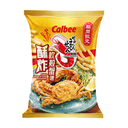 Calbee - Prawn Crackers Fried Soft Shell Crab Flv | 卡樂B 酥炸軟殼蟹味 蝦條 72g