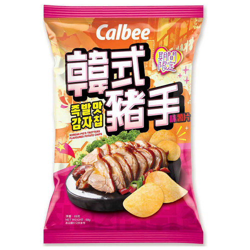 Calbee - Potato Chips Korean Pig's Trotters Flv | 卡樂B 韓式豬手薯片 68g