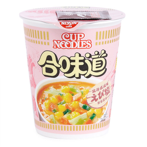 NISSIN Cup Instant Noodle Shrimp and Salt Flavor 75g | 日清 合味道北海道風味鮮蝦鹽味杯麵 75g