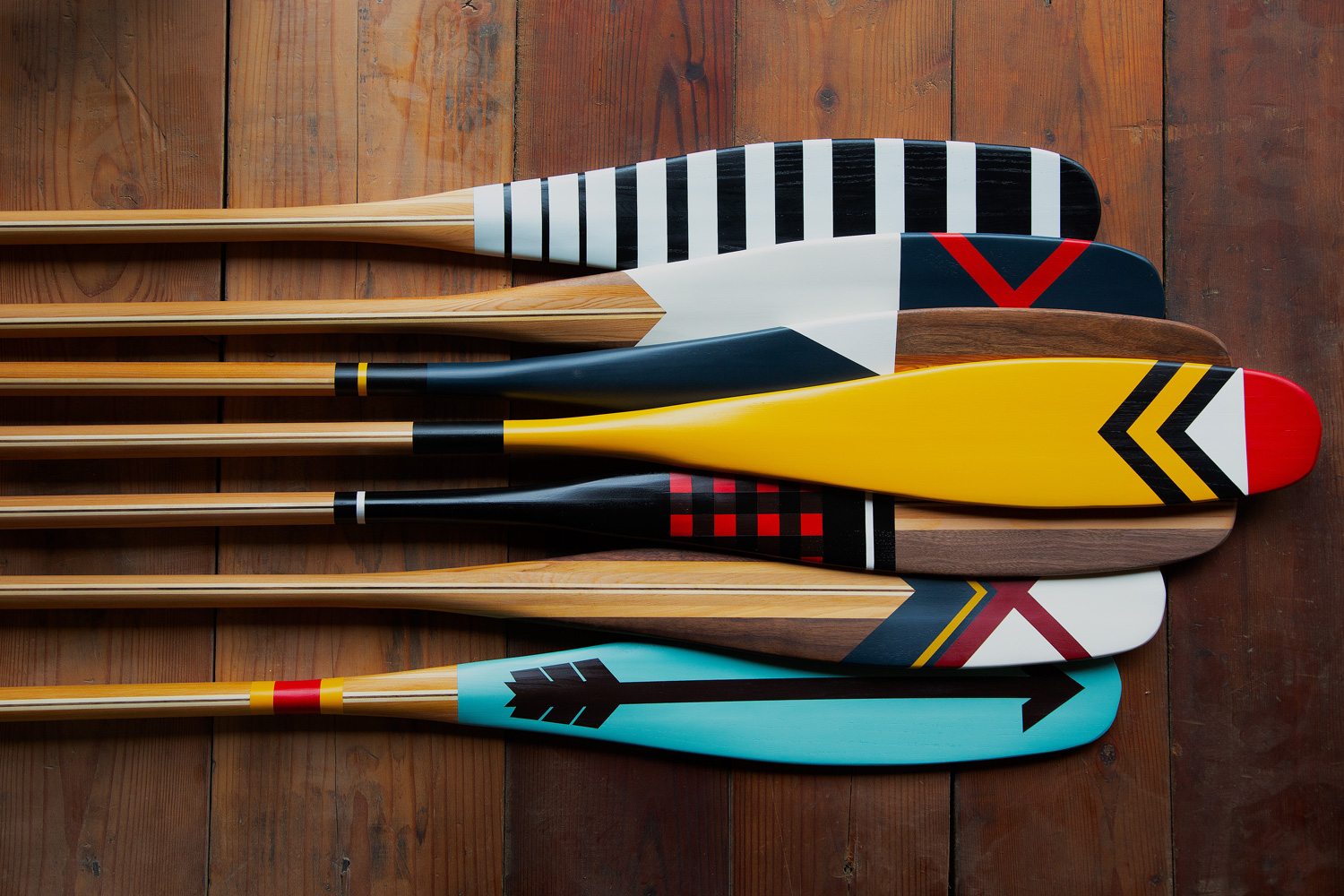 Artisan Painted Canoe Paddles