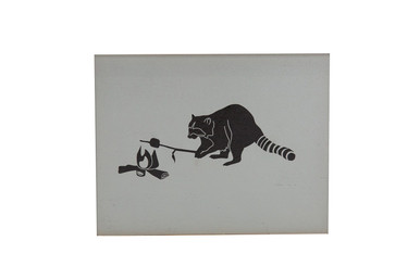 Roasting Raccoon Painting