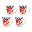Golden Rabbit Set Of 4 Crab House 16 oz Latte Mugs