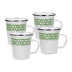 Golden Rabbit Set Of 4 Green Scallop 16 oz Latte Mugs