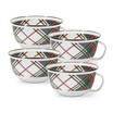 Golden Rabbit Set Of 4 Highland Plaid Sharing Bowls