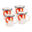 Golden Rabbit Set Of 4 Lobster 16 oz Latte Mugs