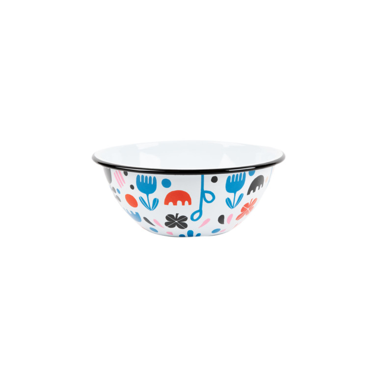 Lisa Congdon x CCH Black Tulip Small Serving Bowl, Black Rim