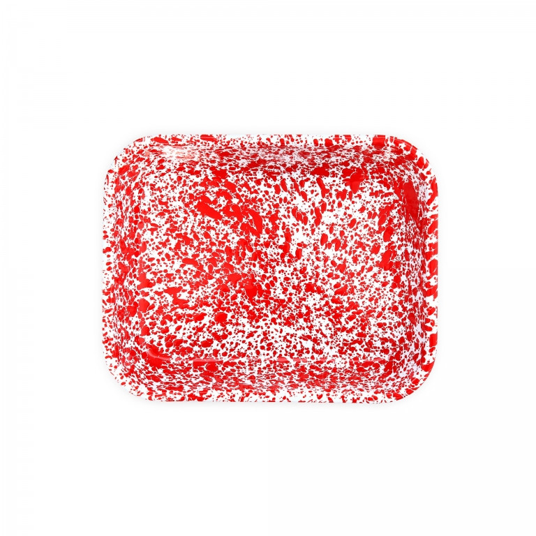Splatter Large Open Roaster - Turquoise Splatter
