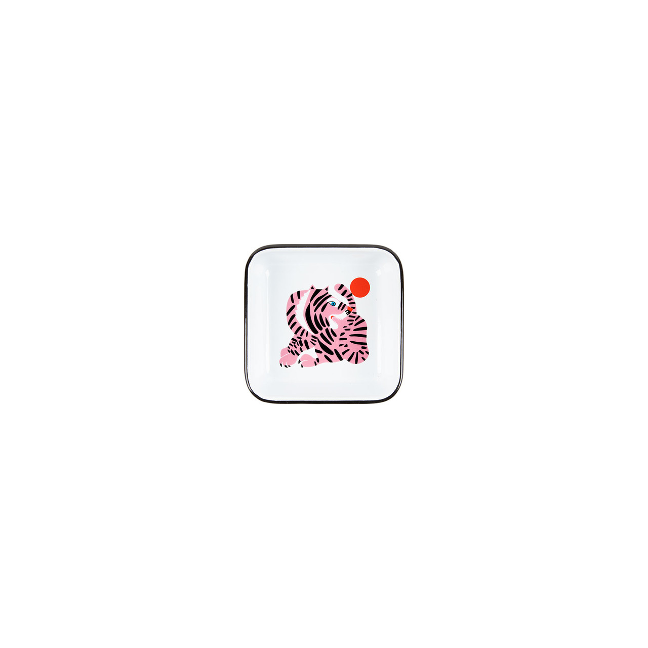 Lisa Congdon x CCH Pink Tiger Small Square Tray, Black Rim