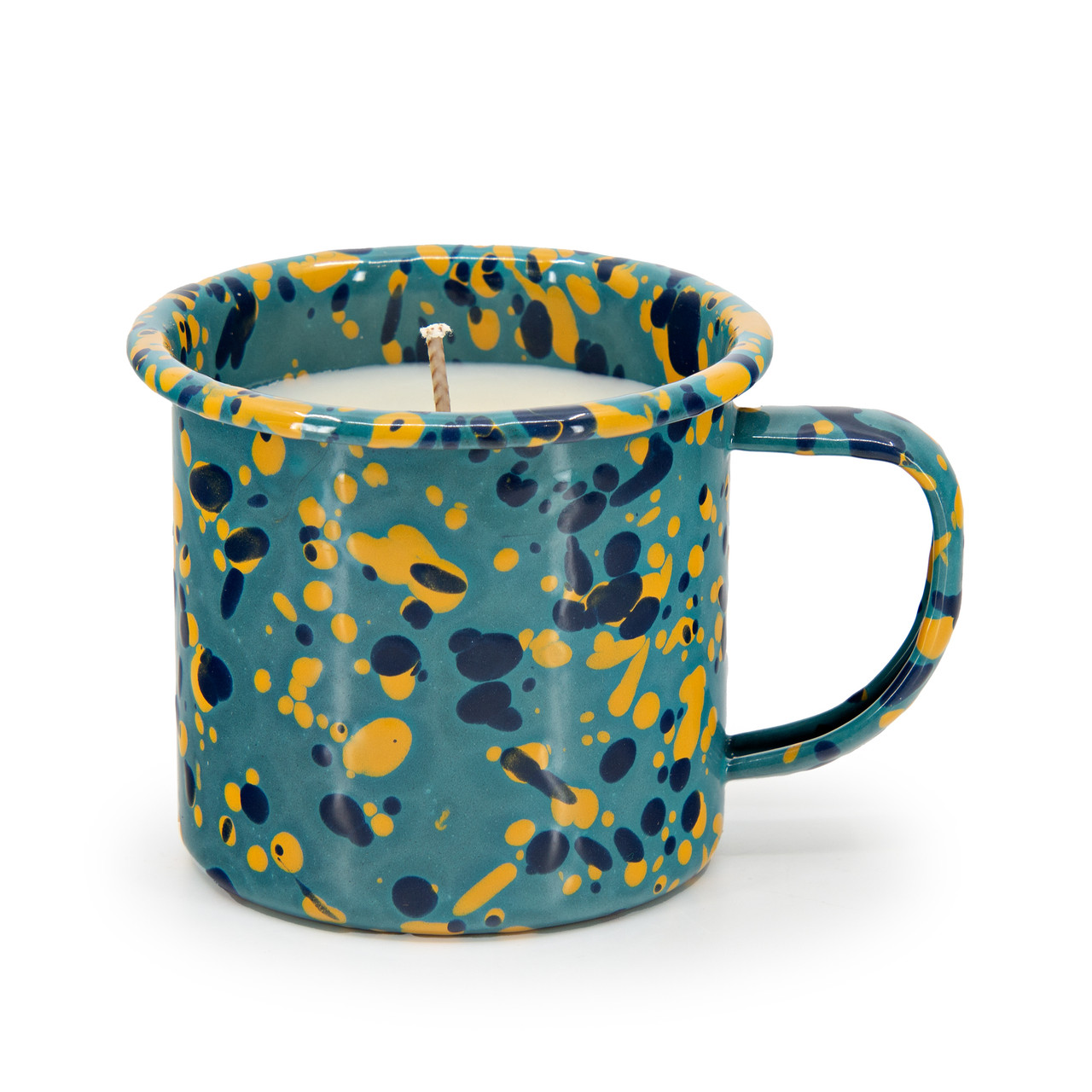 Smashing Pumpkin Enamel Mug 9oz Soy Candle, Turquoise | Enamelware
