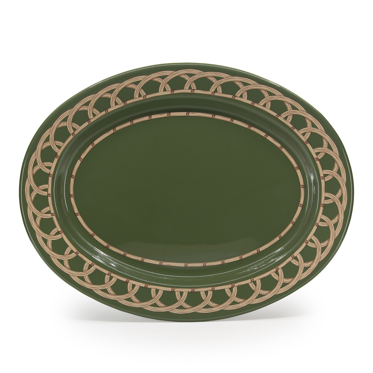 Domino x CCH Wicker Small 14 inch Oval Tray - Crow Canyon Home